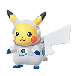 Astronauten-Pikachu in Pokémon GO mit Raumanzug und Glashelm, Variante: Normal